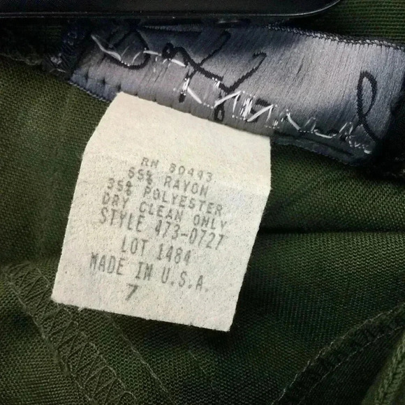 Vintage Rafferty Women's Green Rayon Blend Pockets Flat Front Mini Skirt Size 7 - Picture 5 of 9